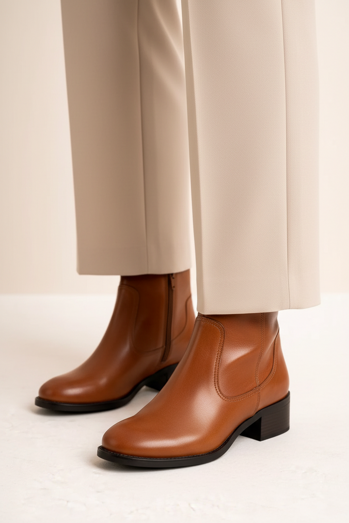Classic Brown Leather Ankle Boots
