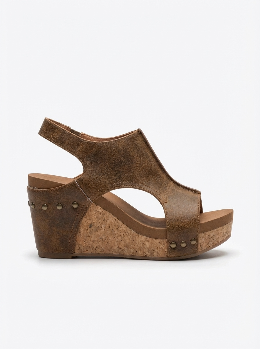 Tina women's contoured support heeled sandal with ergonomic footbed and stable low heel